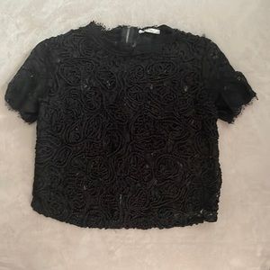 Zara embroidered cropped top size M